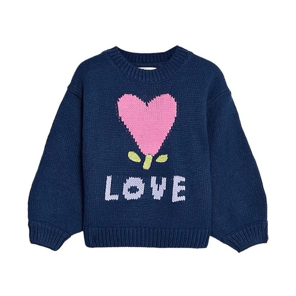 M&S Collection Heart Knitted Sweater Girls 3-4 yrs - Picture 4 of 6